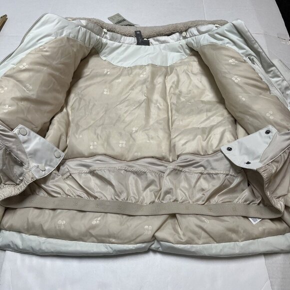 Sweaty Betty Alps Ski Jacket Womens L White Duck Down Puffer Belted Waterproof - Picture 9 of 9